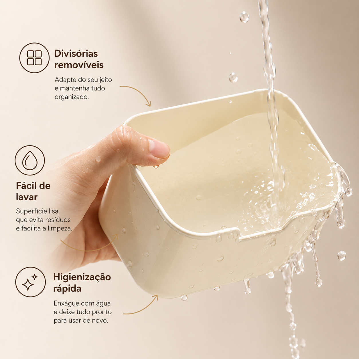 Organizador de Alimento Acrílico Com 8 Divisórias Para Frutas Legumes e Petiscos Transparente