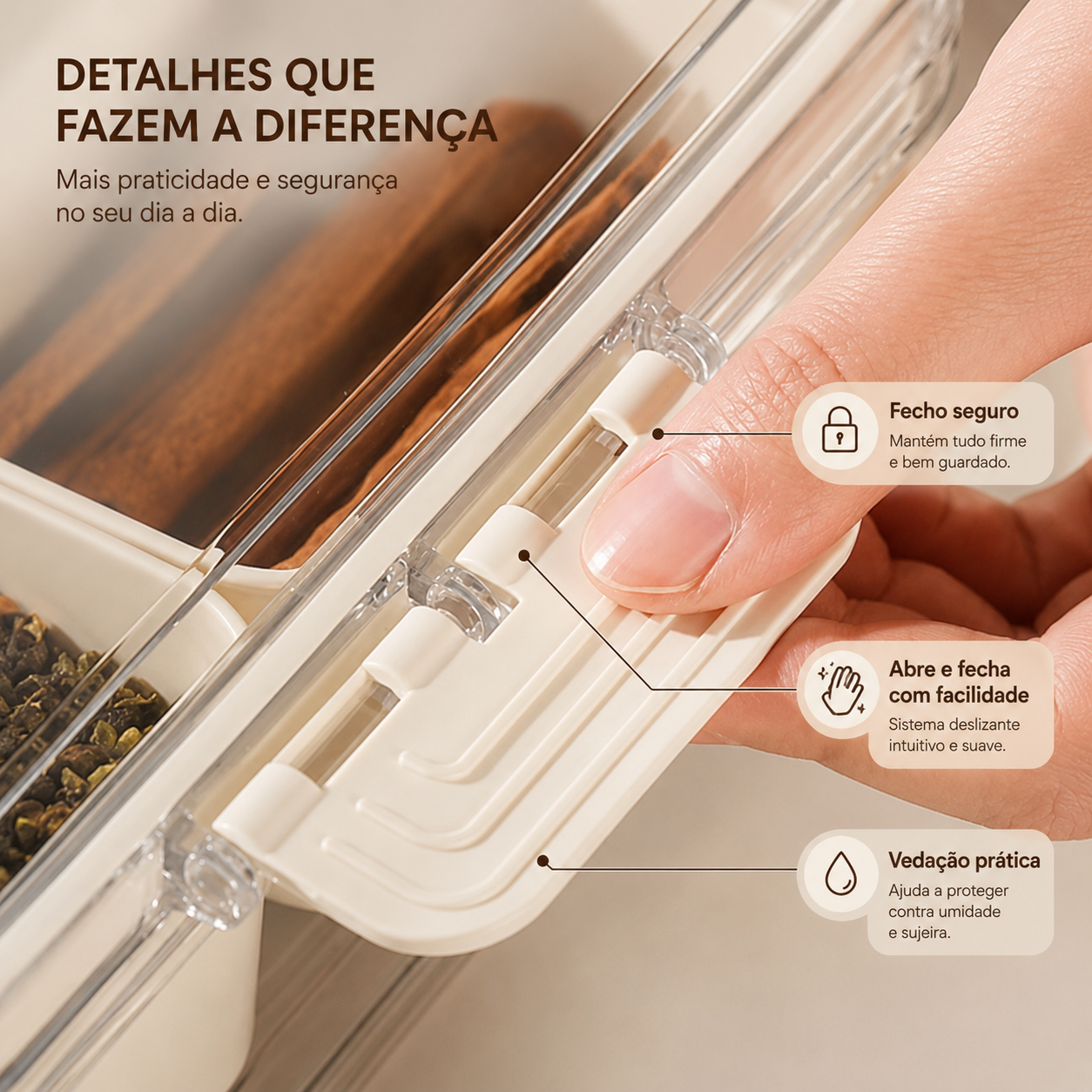 Organizador de Alimento Acrílico Com 8 Divisórias Para Frutas Legumes e Petiscos Transparente