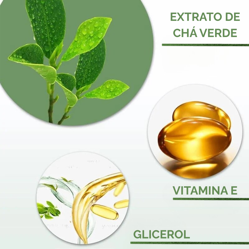 Máscara de Chá Verde  Limpeza Profunda Cravos e Espinhas
